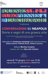 14 giugno, Giornate Europee dell’Archeologia, incontro spettacolo “Conversazioni su Neapolis” alla Sala Assoli