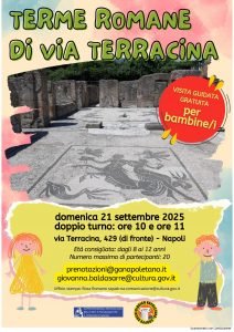 Domenica 21 settembre, in occasione dell’apertura straordinaria delle Terme Romane di via Terracina: Visita guidata per bambini