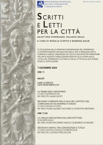 Scritti e Letti per la città, secondo appuntamento: Salette Pompeiane-Palazzo Reale, 7 dicembre 2024 ore 11 e ore 17.30