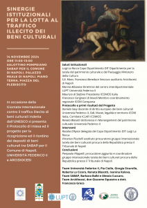 Sinergie istituzionali per la lotta al traffico illecito dei beni culturali: 14 novembre ore 11-13-salette pompeiane-Soprintendenza ABAP per il comune di Napoli