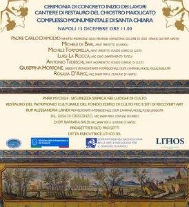 Cerimonia di concreto inizio lavori del chiostro maiolicato di Santa Chiara