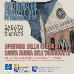 In occasione delle GEP il 27 settembre apertura straordinaria della chiesa dell’ Incoronata a via Medina
