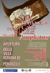 Sabato 13 dicembre: Apertura straordinaria della Villa Romana di Ponticelli Caius Olius Ampliatus dalle 9.00 alle 13.00